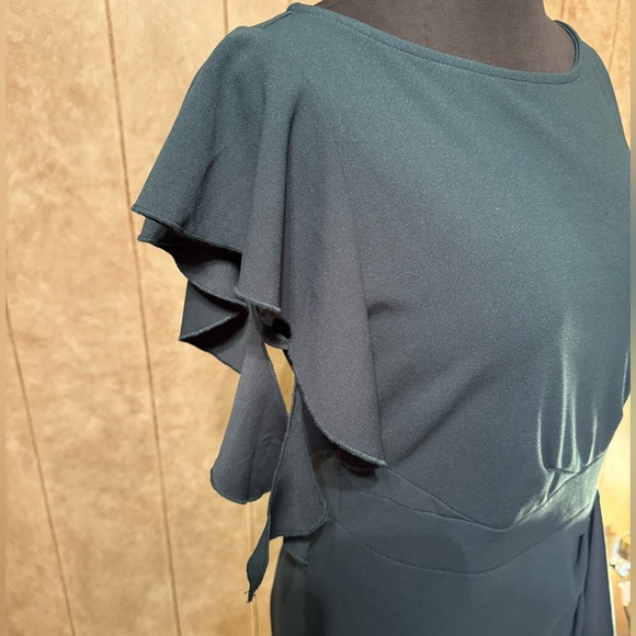 Woosea Bodycon Mermaid Evening Long Dress, Dark Green, side slit, size medium - Picture 5 of 13